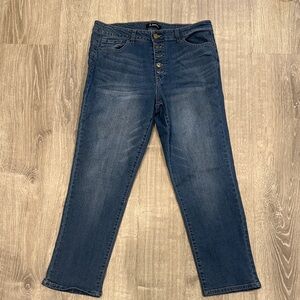 d. jeans Dark Blue Button-Fly Denim